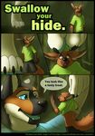  canine comic dialog english_text fox green_eyes male mammal micro penis size_difference swallow_your_hide text tongue vorarephilia vore wolf zambuka 