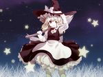  blonde_hair braid broom dioptrie hat kirisame_marisa short_hair solo touhou witch_hat yellow_eyes 