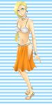  armor bare_shoulders bianca bikini_armor blonde_hair blue_eyes bra breasts character_request cleavage cosplay dragon_quest dragon_quest_v earrings feet female jewelry karin-ko_(turezure) loincloth long_hair long_image midriff nail_polish sandals solo tall_image toes underwear wristband 