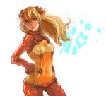  blue_eyes breasts cleavage evangelion:_2.0_you_can_(not)_advance hair_ornament long_hair medium_breasts navel neon_genesis_evangelion open_mouth orange_hair plugsuit rebuild_of_evangelion see-through shu-mai solo souryuu_asuka_langley test_plugsuit 