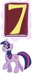  book equine female feral friendship_is_magic glowing hair horn horse long_hair magic mammal multi-colored_hair my_little_pony number pony purple_body purple_eyes purple_hair ratte short_hair solo twilight_sparkle_(mlp) unicorn 