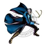  battoujutsu_stance blue_eyes devil_may_cry devil_may_cry_3 fighting_stance highres jacket katana male_focus marvel_vs._capcom marvel_vs._capcom_3 mori_toshiaki official_art ready_to_draw sheath sheathed solo sword vergil weapon white_hair yamato_(sword) 