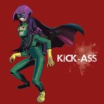  1girl bad_id bad_pixiv_id belt_pouch blue_eyes bob_cut boots cape costume gloves green_eyes hit-girl kick-ass kick-ass_(character) mask picoheads plaid plaid_skirt pouch purple_hair shoes short_hair skirt sneakers superhero 