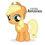  absurd_res alpha_channel applejack applejack_(mlp) blackm3sh blank_flank blonde_hair cowboy_hat cub earth_pony equine female feral foal friendship_is_magic green_eyes hair hat hi_res horse mammal my_little_pony orange_body pony ponytail solo young 