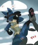  &hearts; anthro bed breasts female grau hindpaw human interspecies lucario male on_back pawpads paws penetration penis pok&eacute;mon pokephilia red_eyes sex straight tears tongue tongue_out vaginal vaginal_penetration 
