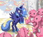 alicorn blue_eyes blue_hair cutie_mark dragon equine female feral friendship_is_magic hair horn horse john_joseco luna_is_awesome! mammal moon_cutie_mark my_little_pony plushie pony princess_luna_(mlp) purple_body solo toy toys winged_unicorn wings young 