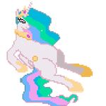  alicorn cutie_mark desktop_ponies distoorted equine female feral friendship_is_magic hair horn horse low_res mammal multi-colored_hair my_little_pony pony pregnant princess_celestia_(mlp) solo sprite sun_cutie_mark winged_unicorn wings 
