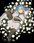  bad_id bad_pixiv_id ball black_soccer_ball blue_eyes blue_hair blush bodysuit breasts inazuma_eleven inazuma_eleven_(series) large_breasts long_hair multicolored_hair soccer_ball solo sukeroku the_genesis urubida white_hair 