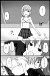  bad_id bad_pixiv_id birman_h blush bra comic greyscale lingerie long_hair mahou_shoujo_madoka_magica miki_sayaka monochrome multiple_girls ponytail sakura_kyouko short_hair translated underwear yuri 