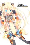  animal_ears bad_id bad_pixiv_id banned_artist blonde_hair blue_eyes cat_ears detached_sleeves gloves long_hair mich_wing navel seeu simple_background solo thighhighs very_long_hair vocaloid vocaloid_append 
