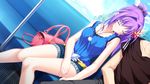  game_cg kureha_(maikaze_no_melt) maikaze_no_melt purple_hair sleeping tenmaso whirlpool 