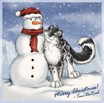  christmas conditional_dnp english_text feline female feral holidays leopard mammal snow snow_leopard snowman solo tani tani_da_real text xmas 
