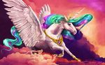  alicorn equine female feral friendship_is_magic hair horn horse kimbo-demonica mammal multi-colored_hair my_little_pony pony princess princess_celestia_(mlp) purple_eyes realistic royalty solo white_body winged_unicorn wings 