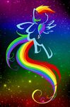  blue_body cutie_mark cyan_body equine female feral flying friendship_is_magic glowing hair horse light_blue_body mammal multi-colored_hair my_little_pony outline pegasus plain_background pony rainbow_background rainbow_cutie_mark rainbow_dash rainbow_dash_(mlp) rainbow_hair shiny solo stars wings 