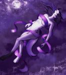  breasts canine dog female mammal markings moon nude purple_theme rafflone ribbons solo stars 