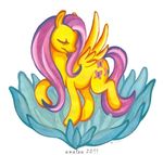  cutie_mark equine eyes_closed female feral flower fluttershy_(mlp) friendship_is_magic hair horse mammal my_little_pony pegasus pink_hair pony solo wings 