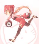  animal_helmet bow headphones helmet highres long_hair nekomura_iroha rojiko running solo speaker vocaloid 