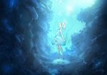  bare_legs barefoot blonde_hair blue closed_eyes hair_ribbon hairband kagamine_rin mille_(dieci) ribbon solo underwater vocaloid 