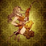  ankoro archer_(fft) blonde_hair boots bow_(weapon) final_fantasy final_fantasy_tactics gloves long_hair skirt solo weapon 