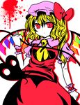  bad_id bad_pixiv_id blonde_hair flandre_scarlet hair_ribbon hat kohaku. red_eyes ribbon side_ponytail solo touhou wings 