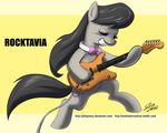  bow_tie cutie_mark electric_guitar equine female friendship_is_magic hair hasbro horse john_joseco long_hair mammal my_little_pony octavia_(mlp) plain_background pony solo tail 