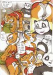  a_seated_night bear better_late_than_never blue_eyes blush breasts butt camel_toe cat comic concern daigaijin dialog duo embarrassed english_text feline female kung_fu_panda looking_back male mammal master_tigress panda po red_eyes stripes sweat tail text tiger 