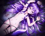  animal_ears kairistwins long_hair nightmare_incarnate nude purple_hair rika_the_nightmare tail 