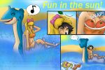  2009 ash_ketchum clothed clothing crossdressing human invalid_color lapras male mammal meanmotorscooter nintendo pok&eacute;mon pok&eacute;mon_(species) video_games wig 