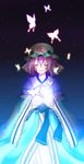  bad_id bad_pixiv_id bug butterfly closed_eyes energy ghost hat insect japanese_clothes kaori_ya night obi pink_hair saigyouji_yuyuko sash short_hair smile solo touhou triangular_headpiece 