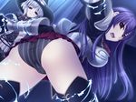  armor ass fukushuu_saimin game_cg panties purple_hair underwear 