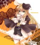  ada_vessalius bad_id bad_pixiv_id blonde_hair green_eyes hat long_hair pandora_hearts ribbon school_uniform skirt solo thighhighs tia_(cocorosso) vincent_nightray white_legwear witch_hat 