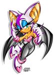  bat blue_eyes boots breasts cleavage clothed clothing female gloves hair half-closed_eyes mammal r_no rouge_the_bat sega solo sonic_(series) tail white white_clothing white_hair wings 