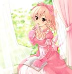  :p bad_id bad_pixiv_id blonde_hair blush book brown_hair candy curtains dress food gloves hair_ribbon irimo licking lollipop long_hair looking_at_viewer mabinogi pointy_ears ribbon solo stuffed_animal stuffed_toy tongue tongue_out wind window 