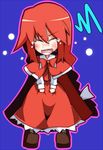  bad_id bad_pixiv_id bow braid cape capelet chibi closed_eyes dress long_hair lowres nosada okazaki_yumemi red_hair solo tears touhou touhou_(pc-98) 