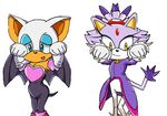  animated bat blaze_the_cat blue_eyes breasts caramelldansen cat dancing feline female gif hitsuji16 mammal meme multicolored_clothing plain_background ponytail purple purple_body rouge_the_bat sega sonic_(series) tail white_background white_body wings 