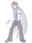  bad_hands banned_artist casual cigarette contemporary fujiwara_no_mokou hand_in_pocket hat justine_lavoie long_hair md5_mismatch necktie no_nose pants resized shirt silver_hair sketch solo standing suspenders touhou upscaled very_long_hair white_shirt 