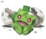  bad_id bad_pixiv_id bulbasaur ditb egg gen_1_pokemon no_humans pokemon pokemon_(creature) red_eyes shiny_pokemon simple_background solo sparkle white_background 