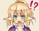  1girl blonde_hair blush face fang green_eyes mizuhashi_parsee ponytail shichuu solo touhou 