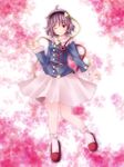  ascot bad_id bad_pixiv_id dress hairband heart highres komeiji_satori looking_at_viewer one_eye_closed pink_dress pink_hair pink_skirt s-syogo short_hair skirt slippers smile socks solo third_eye touhou 