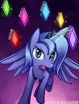  alicorn blue_hair crown equine female feral friendship_is_magic gradient_background hair hasbro horn horse long_hair mammal my_little_pony negativefox pony princess_luna_(mlp) solo tail winged_unicorn wings 