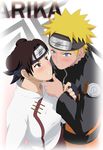  1girl blonde_hair blue_eyes blush brown_eyes brown_hair highres naruto naruto_(series) naruto_shippuuden self_upload source_request stiky_finkaz surprised tenten uzumaki_naruto vector_trace 