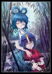  bad_id bad_pixiv_id blue_hair closed_eyes dress hair_ornament hair_rings hair_stick hat jiangshi kaku_seiga miyako_yoshika multiple_girls ofuda shawl short_hair sleeping star touhou yinzhai 