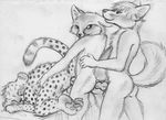  anal anal_penetration anus ass_up balls canine cheetah cum cum_in_ass cum_inside cumshot eyes_closed feline fox from_behind gay group group_sex knot lying male mammal on_front orgasm penetration penis raised_tail sex sketch spera tail threesome train_position wolf 