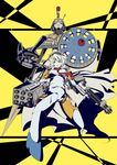  absurdres aegis_(persona) android athena_(megami_tensei) blonde_hair blue_eyes gatling_gun gun highres huge_weapon missile_pod necktie persona persona_3 persona_4:_the_ultimate_in_mayonaka_arena rocket_launcher short_hair weapon 