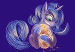  alicorn blue_body blue_hair crown egg equine eyelashes female feral friendship_is_magic glowing green_eyes hair hasbro hatching horn horse long_hair mammal my_little_pony pegacorn philomena_(mlp) phoenix plain_background pony princess_luna_(mlp) sbshouseofpancakes smile tail young 