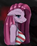  anthro anthrofied black_and_red_background blue_eyes clothing equine eyelashes female friendship_is_magic fur hair hasbro horse looking_at_viewer mammal my_little_pony pink_body pink_fur pink_hair pinkamena_(mlp) pinkie_pie_(mlp) pony reflection shiny shirt smile solo sssonic2 tank_top teeth 