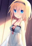  alice_margatroid bad_id bad_pixiv_id blonde_hair blue_eyes breasts cleavage hairband nightgown oruto_(ort+) panties see-through short_hair small_breasts solo touhou underwear 