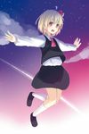  blonde_hair hair_ribbon necktie night night_sky red_eyes ribbon rumia short_hair sky solo touhou yuita 