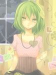  bangs chain green_hair gumi kuroi_(liar-player) solo vocaloid 