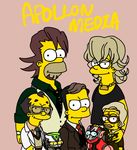  albert_maverick alexander_lloyds bad_id bad_pixiv_id barnaby_brooks_jr bart_simpson blonde_hair brown_hair facial_hair formal glasses homer_simpson jewelry kaburagi_t_kotetsu lips male_focus marge_simpson matt_groening_(style) mecha mole multiple_boys necklace necktie parody power_armor power_suit saitou_(tiger_&amp;_bunny) shirt stubble style_parody suit superhero t-shirt the_simpsons tiger_&amp;_bunny vero_(bestiola) vest waistcoat wild_tiger yellow_skin 